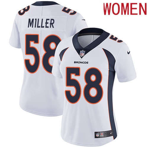 2019 Women Denver Broncos #58 Miller white Nike Vapor Untouchable Limited NFL Jersey